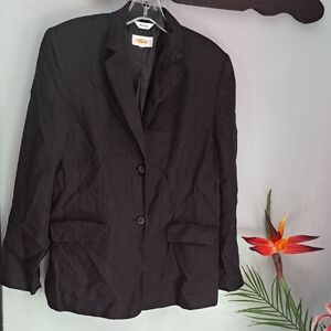 Talbots Irish Linen Classic Black Women's Blazer